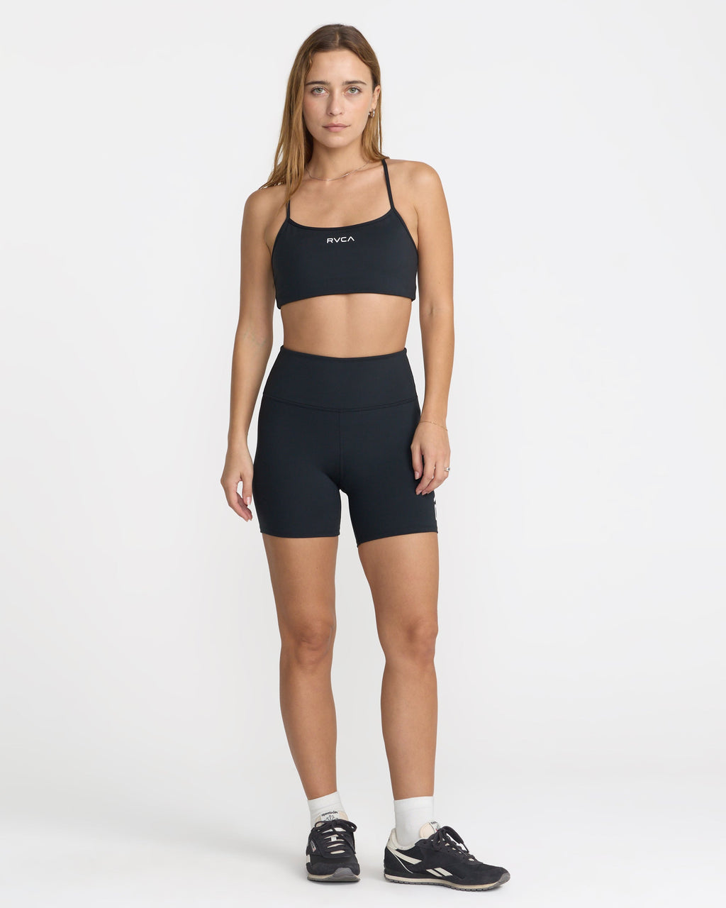 RVCA VA Essential Logo Bike Short RVCA Black on model