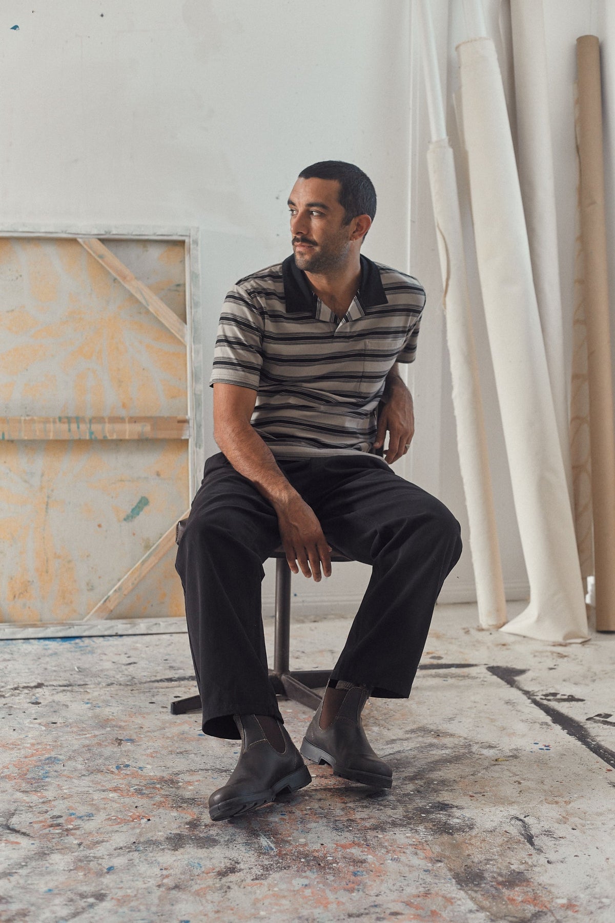 Rhythm Vintage Stripe Havana Polo Moonrock