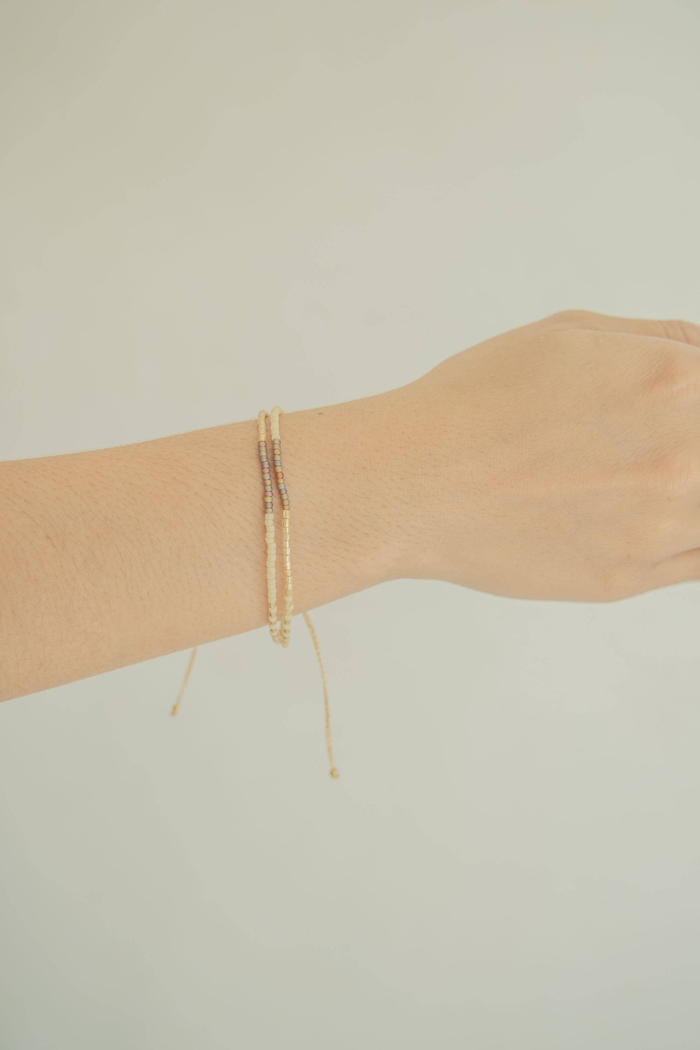 Golden Beaded Bracelet: Stucco