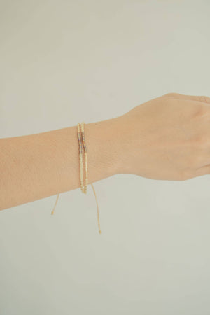 Golden Beaded Bracelet: Stucco