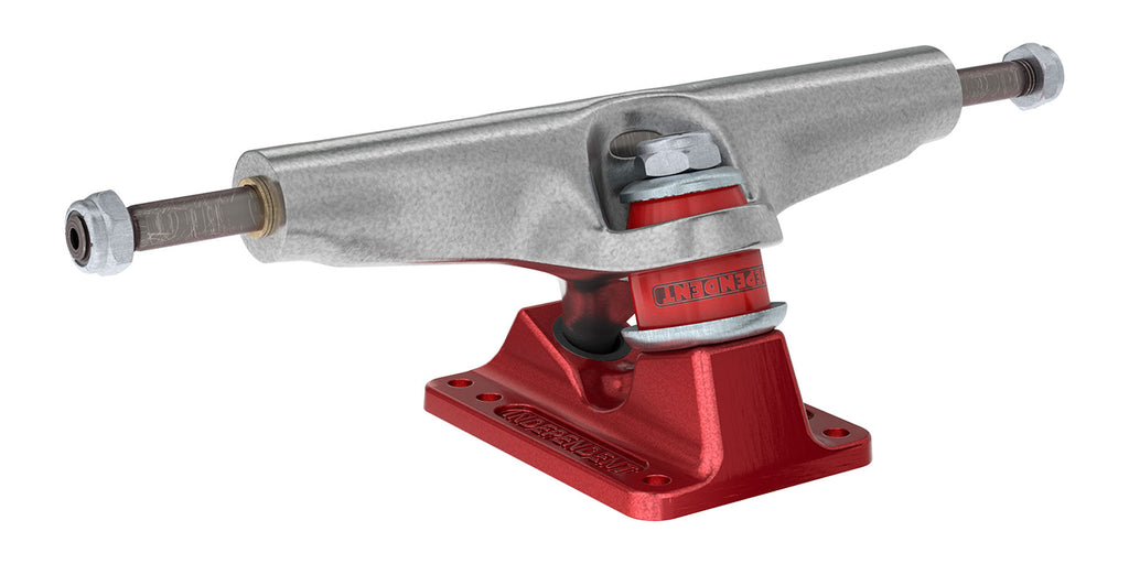Independent 215 Stage 4 Hollow Bar Logo Truck Silver/Ano Red