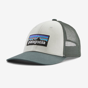 Patagonia P-6 Logo LoPro Trucker Hat White Nouveau Green