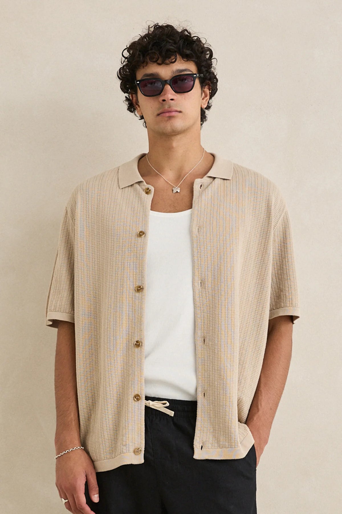 Rhythm Textured Knit Short Sleeve Shirt