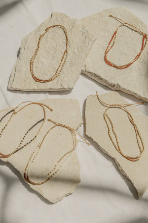Golden Beaded Bracelet: White