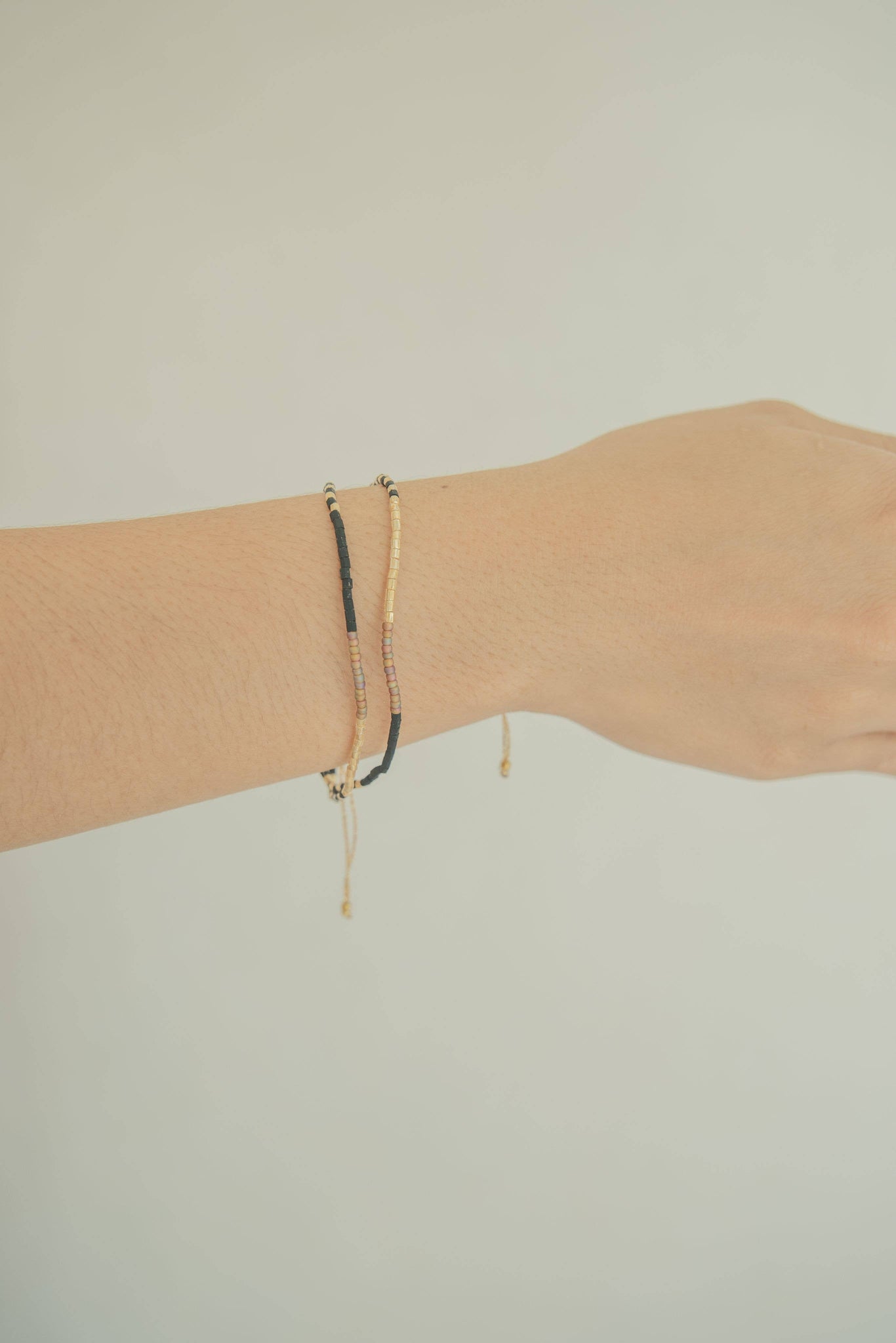 Golden Beaded Bracelet: Black