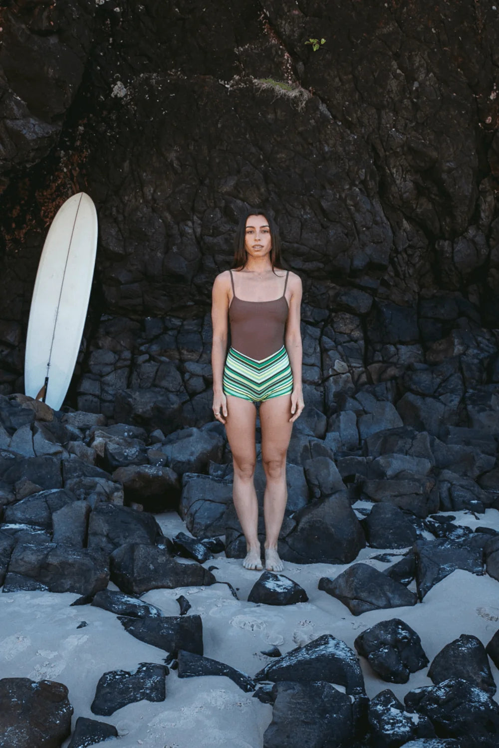 Inner Relm Holiday Surf Suit Green Stripe