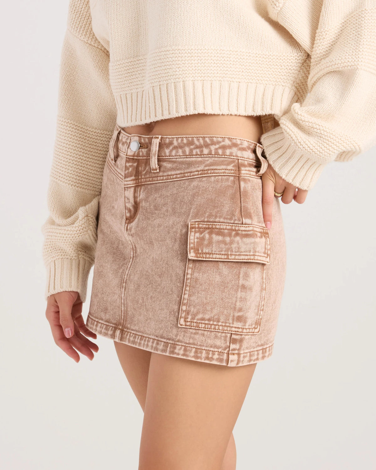 Volcom Delia Cargo Mini Skirt Hen