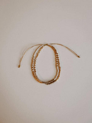 Golden Beaded Bracelet: Stucco