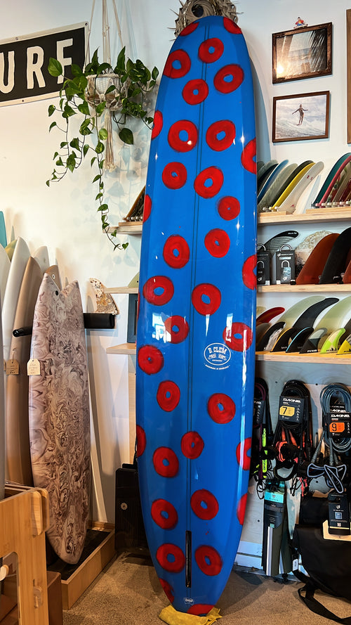B.Clem Surfboards 9'4 Brochacho Longboard Blue/Red