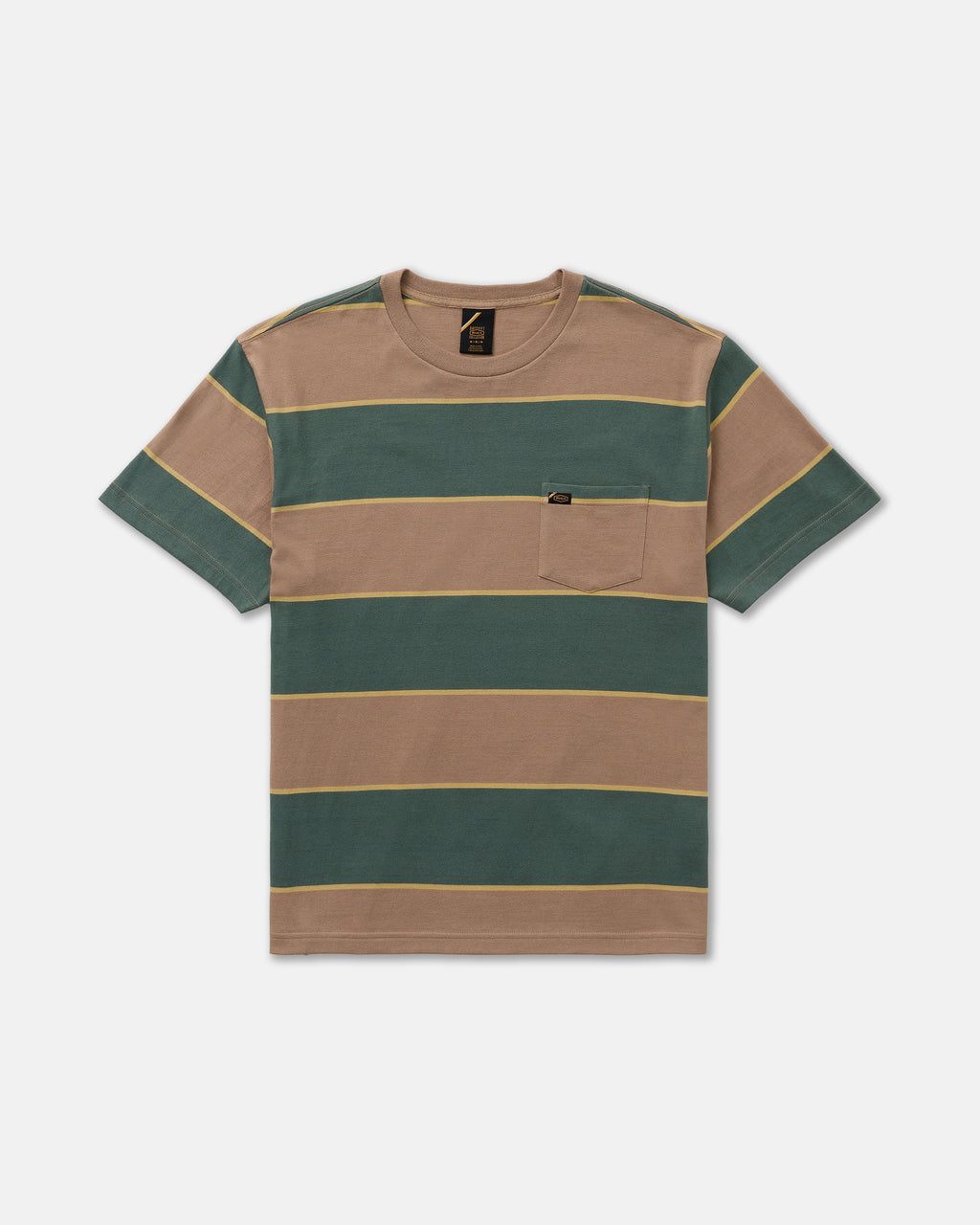 RVCA Dayshift Stripe SS Tee Sonora Brown front