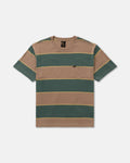 RVCA Dayshift Stripe SS Tee Sonora Brown front