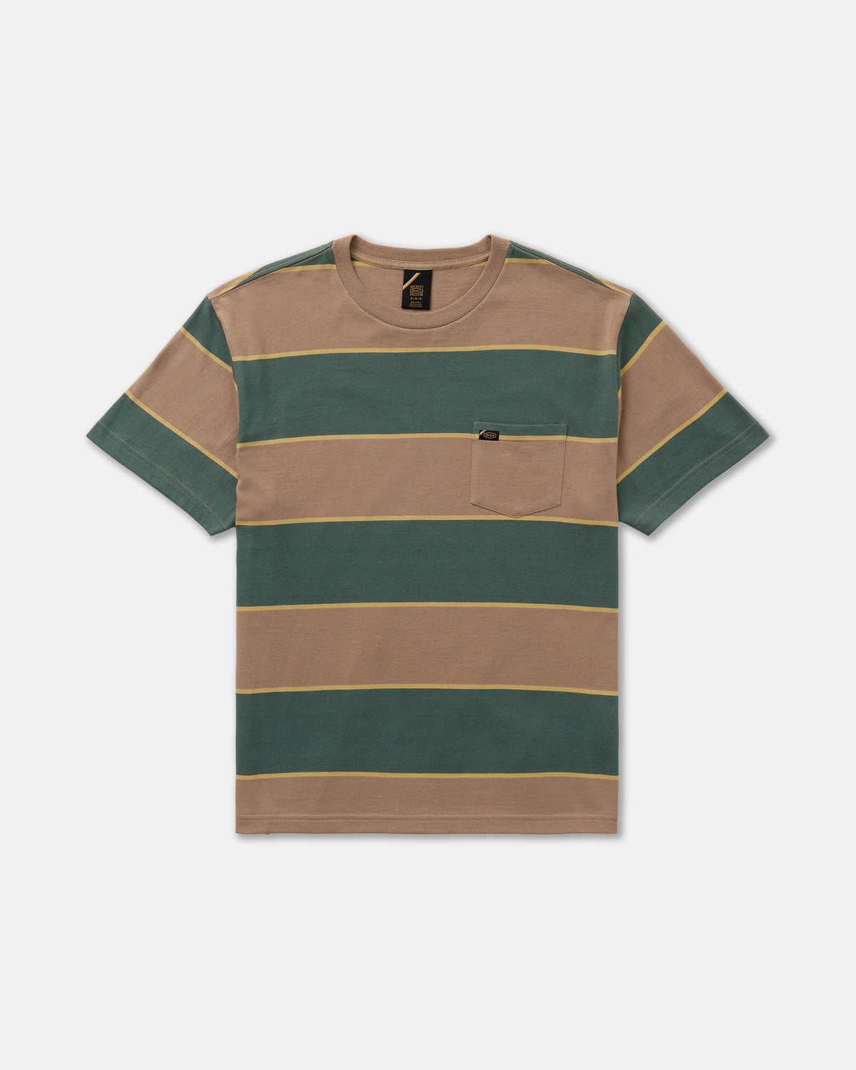 RVCA Dayshift Stripe SS Tee Sonora Brown front
