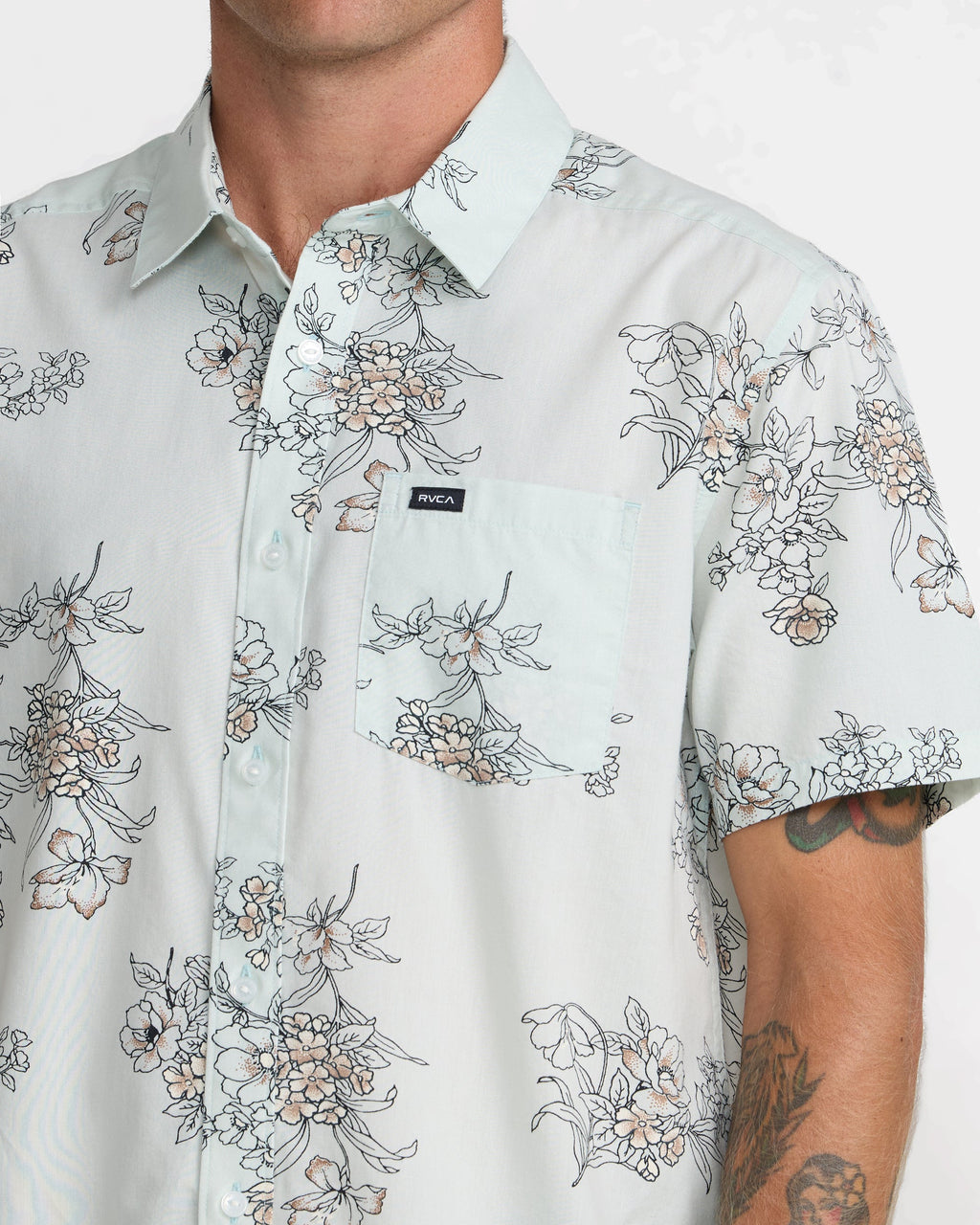 RVCA Botanical SS Shirt Green Tea detail