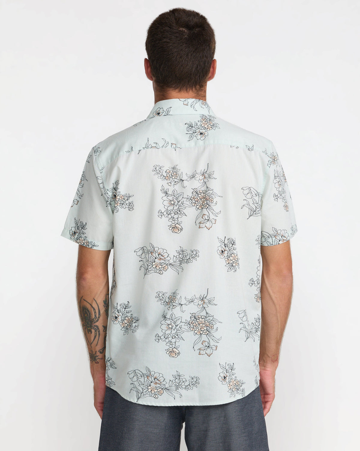 RVCA Botanical SS Shirt Green Tea on model back