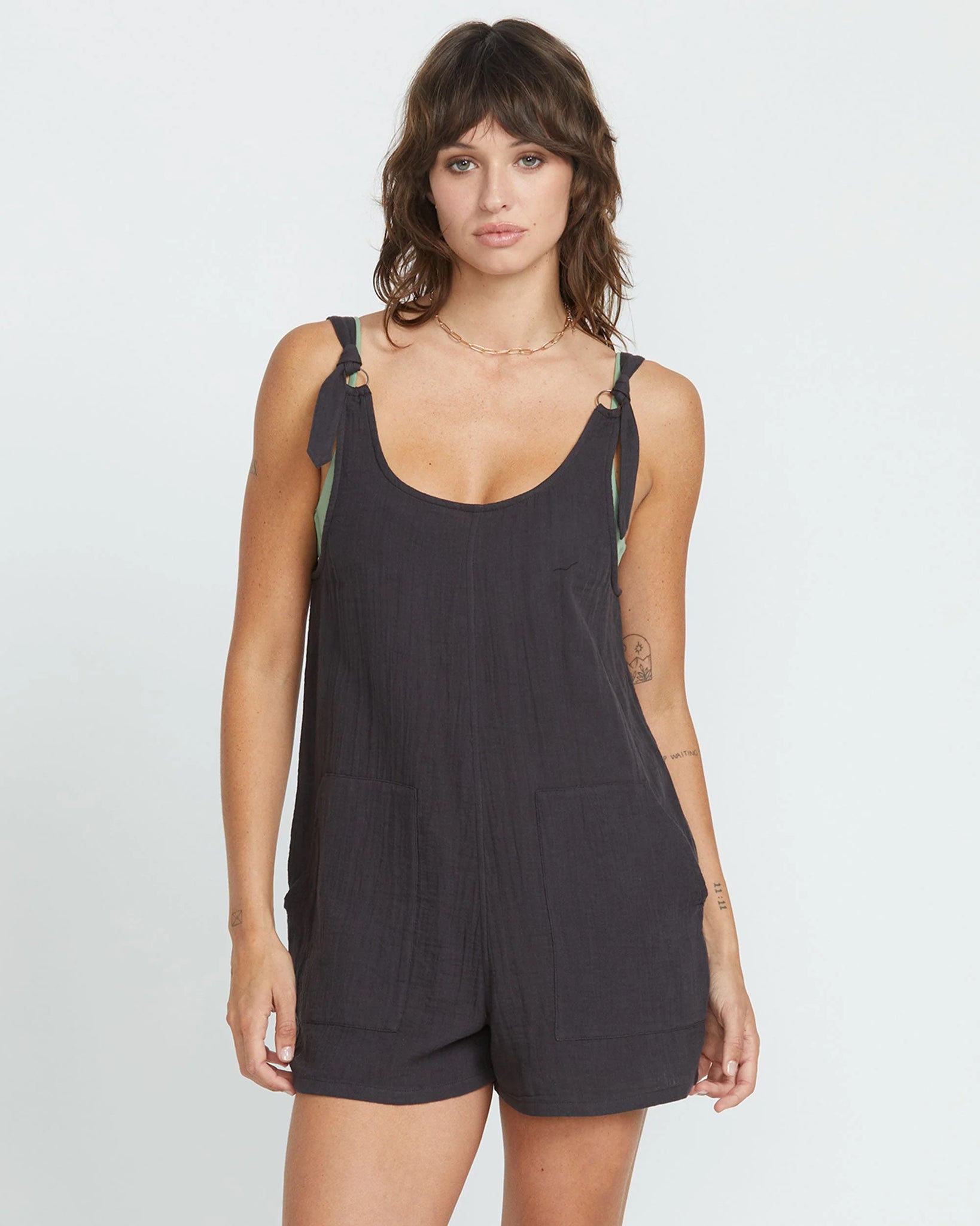 Volcom Cording To You Romper Black