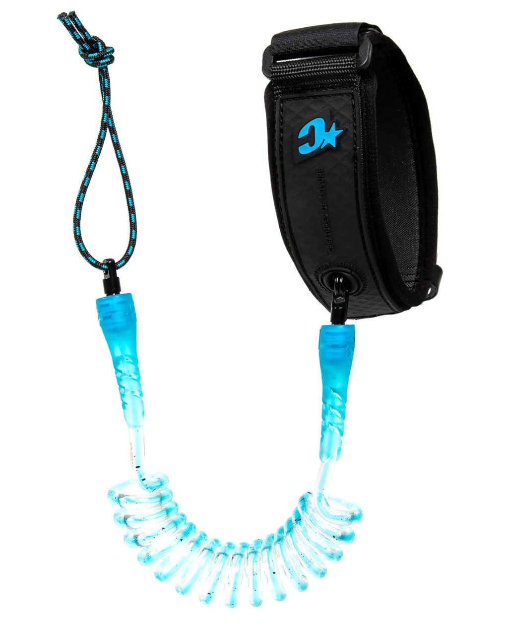 Creatures Reliance Bodyboard Bicep Leash Small Cyan Speckle Black