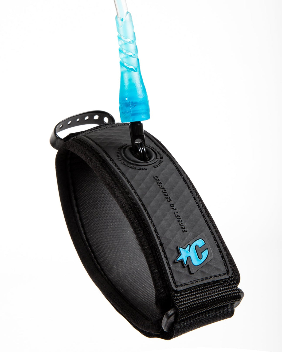 Creatures Reliance Bodyboard Bicep Leash Small Cyan Speckle Black