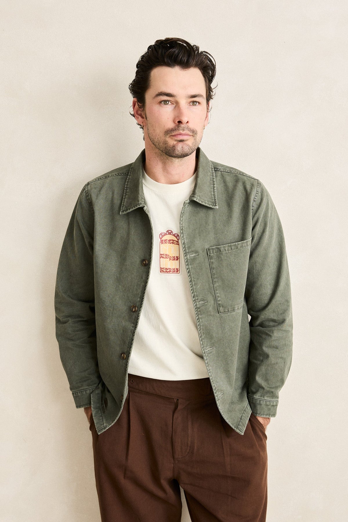 Rhythm Field Guide LS Shirt Stone