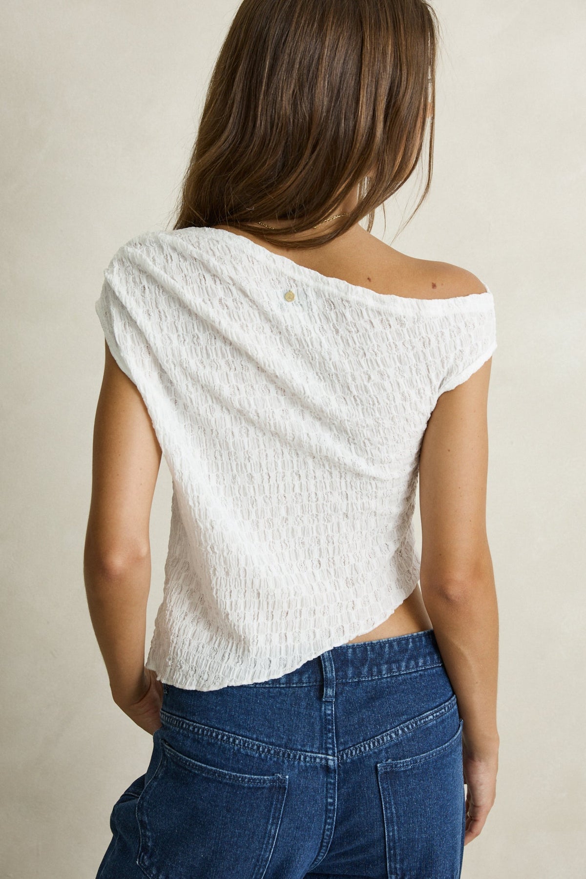 Rhythm Maya Lace Asymmetric Top White