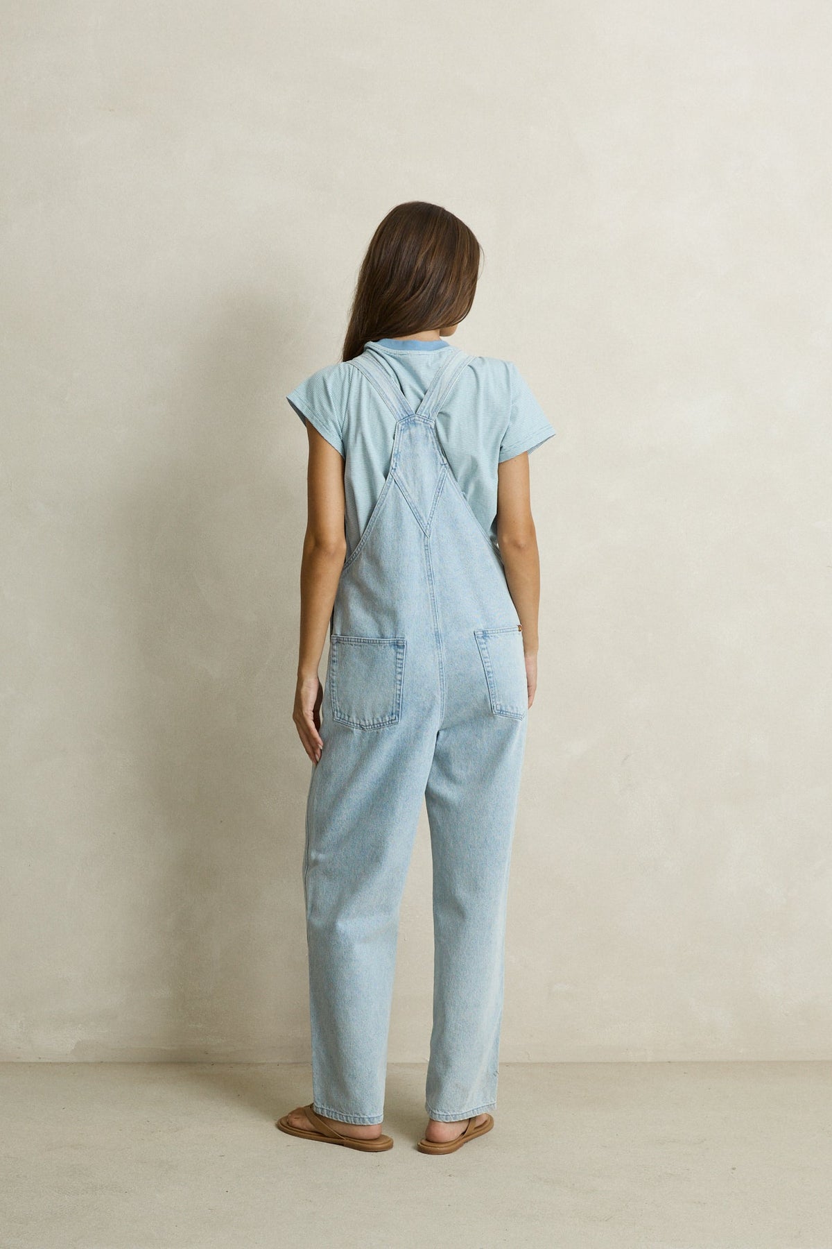 Rhythm Lani Denim Overalls Light Wash