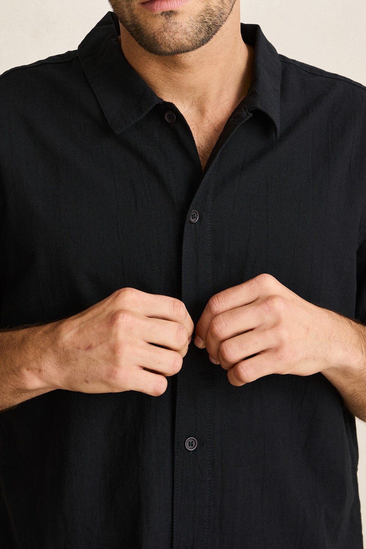 Rhythm Classic Linen SS Shirt Vintage Black