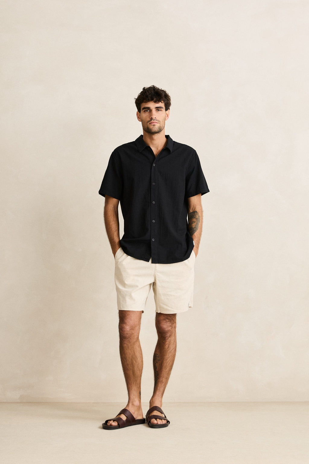 Rhythm Classic Linen SS Shirt Vintage Black