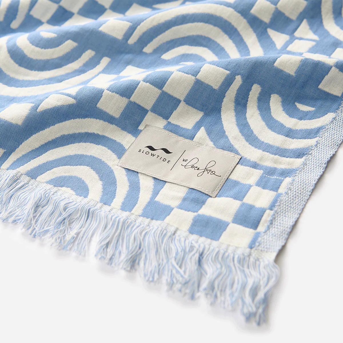 Slowtide Coco Rainbow Drift Weave Beach Blanket Periwinkle