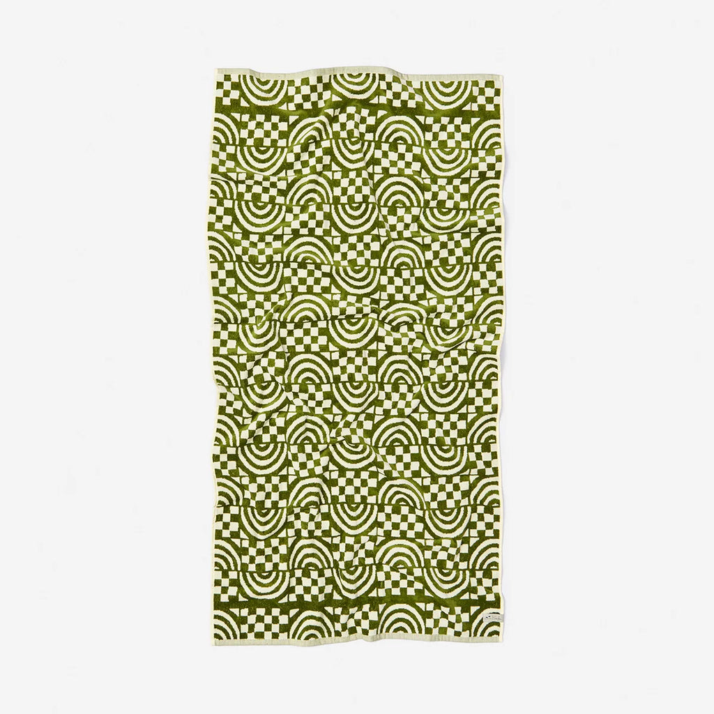 Slowtide Coco Rainbow Oversized Woven Towel Olive
