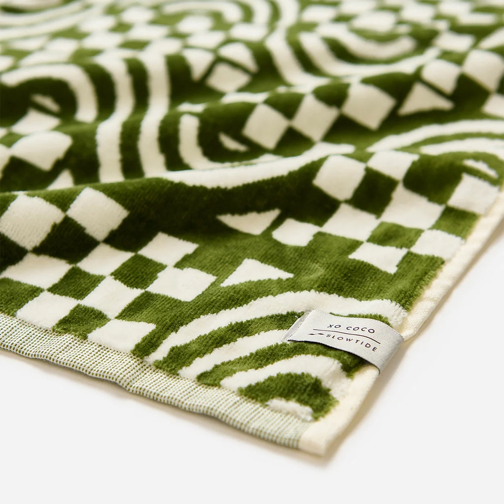 Slowtide Coco Rainbow Oversized Woven Towel Olive