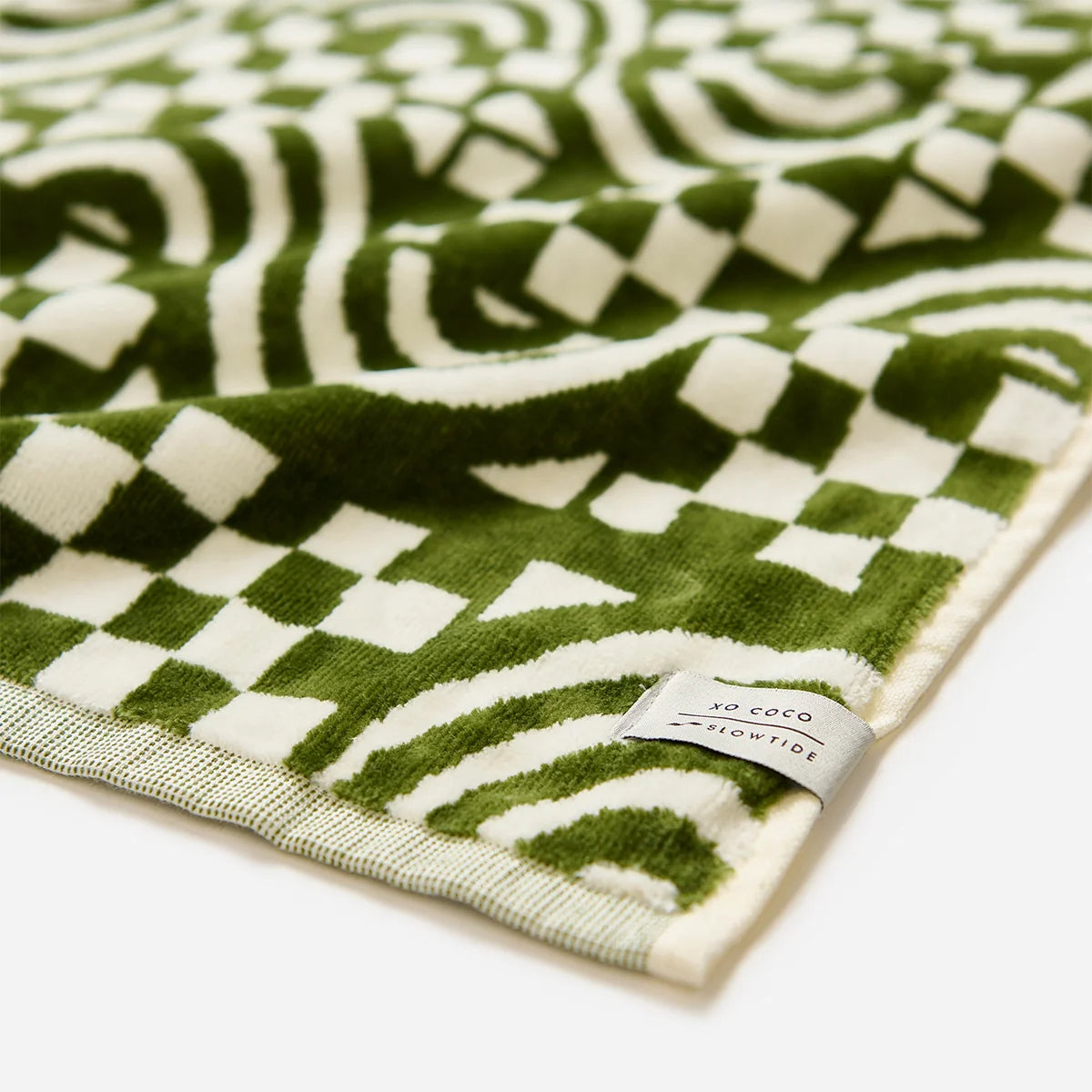 Slowtide Coco Rainbow Oversized Woven Towel Olive