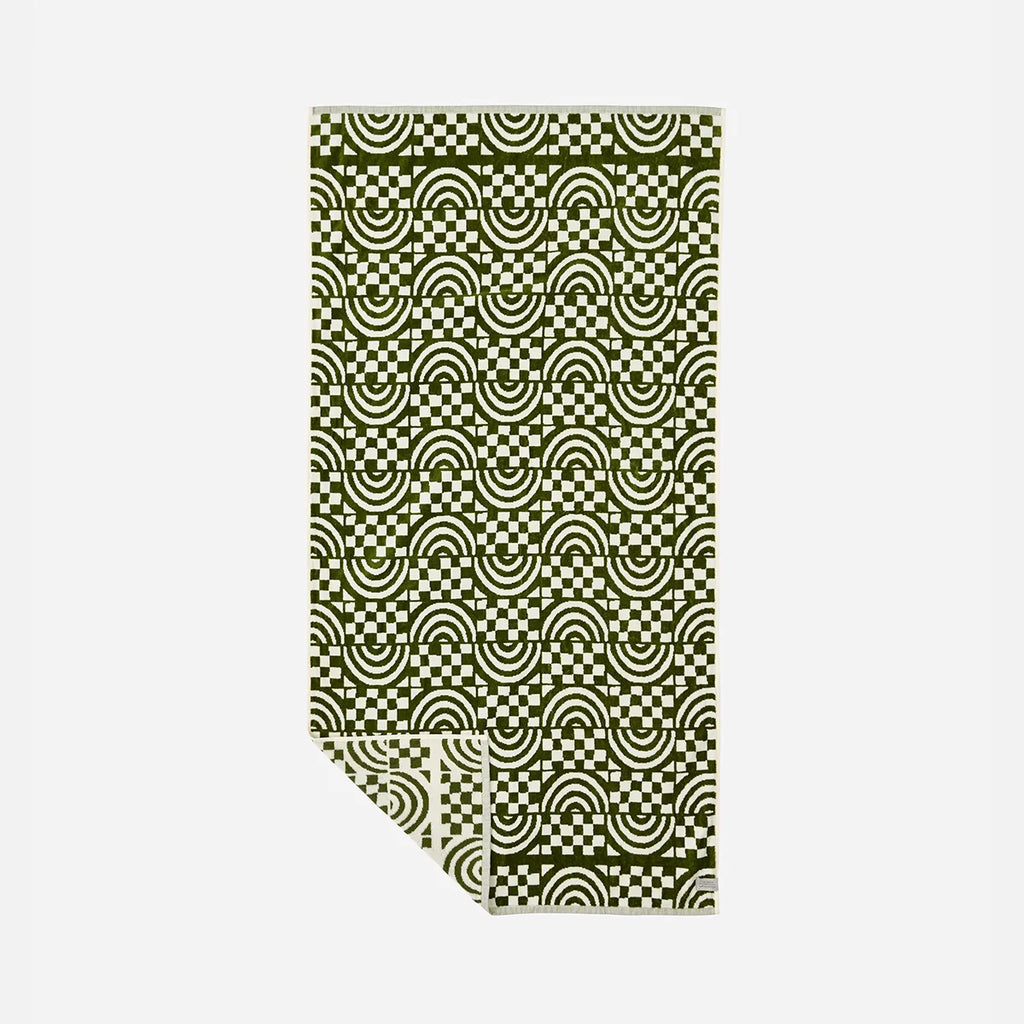 Slowtide Coco Rainbow Oversized Woven Towel Olive
