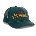 Florence Island Script Trucker Hat Dark Emerald