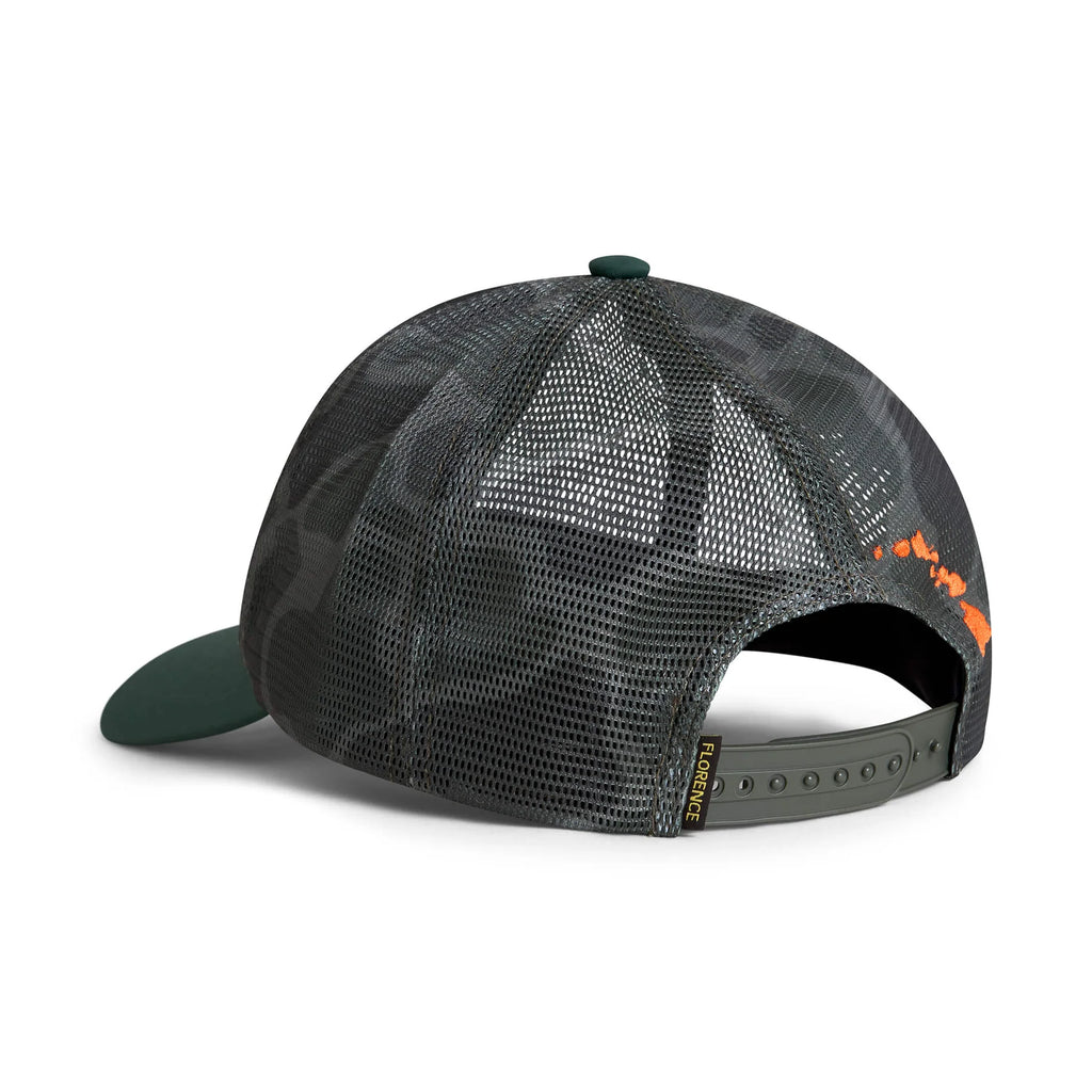 Florence Hawaii Mesh Trucker Hat Burnt Olive Camo