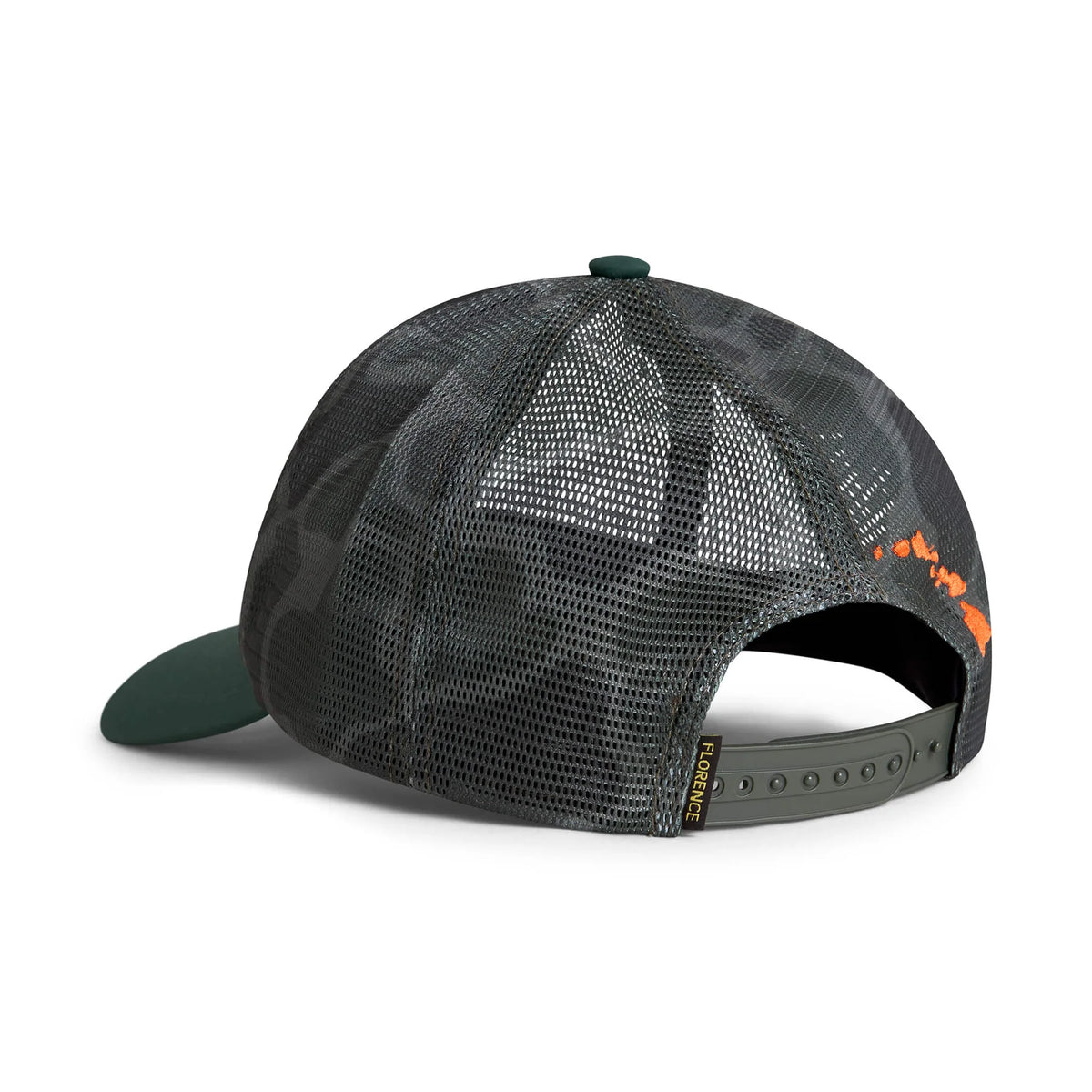 Florence Hawaii Mesh Trucker Hat Burnt Olive Camo