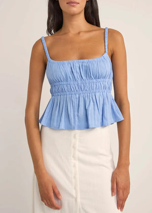 Rhythm Tyler Baby Doll Top Cornflower