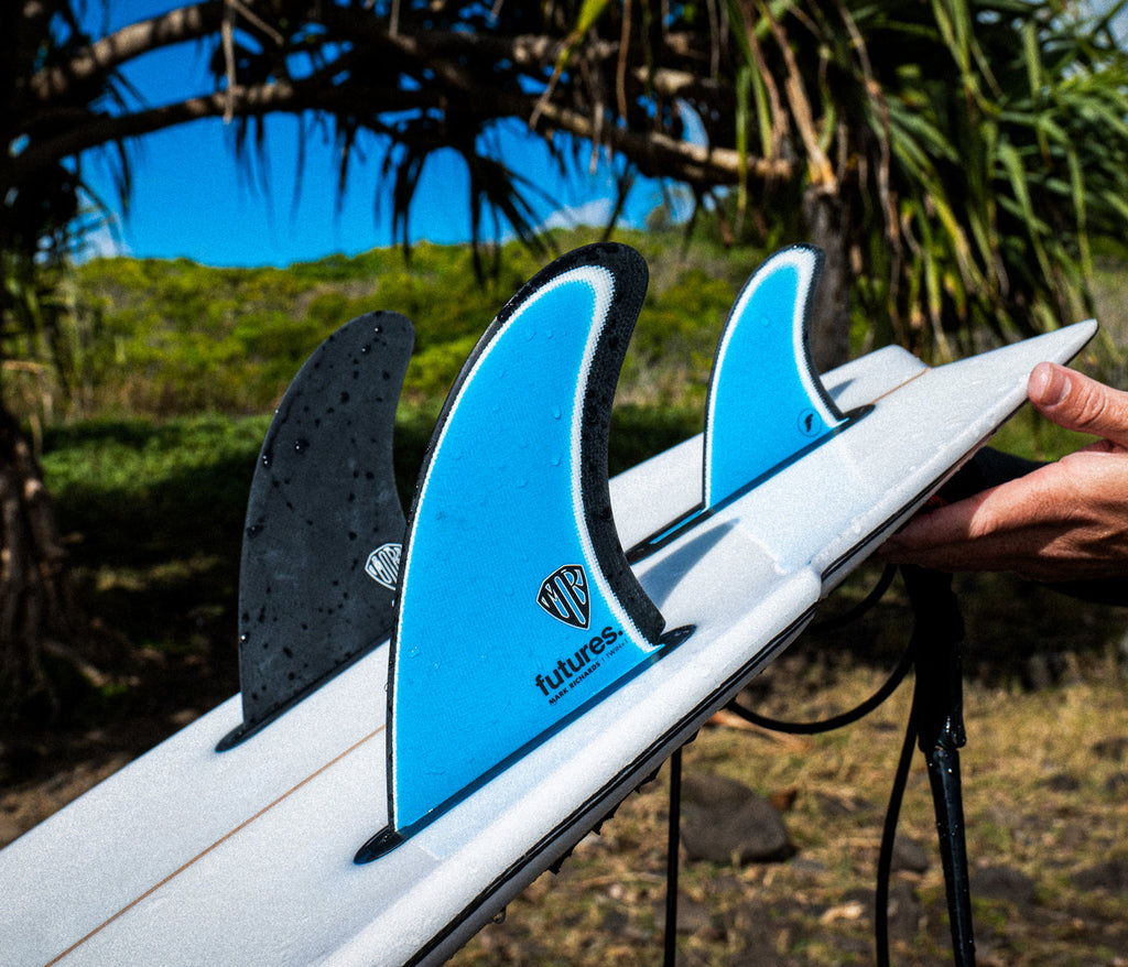 Futures Mark Richards Fiberglass Twin+1 Fins Blue/White/Black - SantoLoco Hawaii