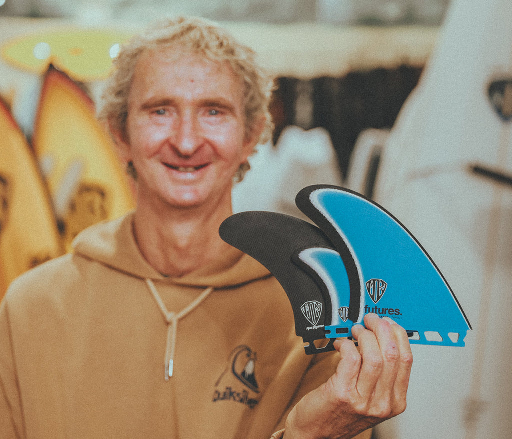 Futures Mark Richards Fiberglass Twin+1 Fins Blue/White/Black - SantoLoco Hawaii