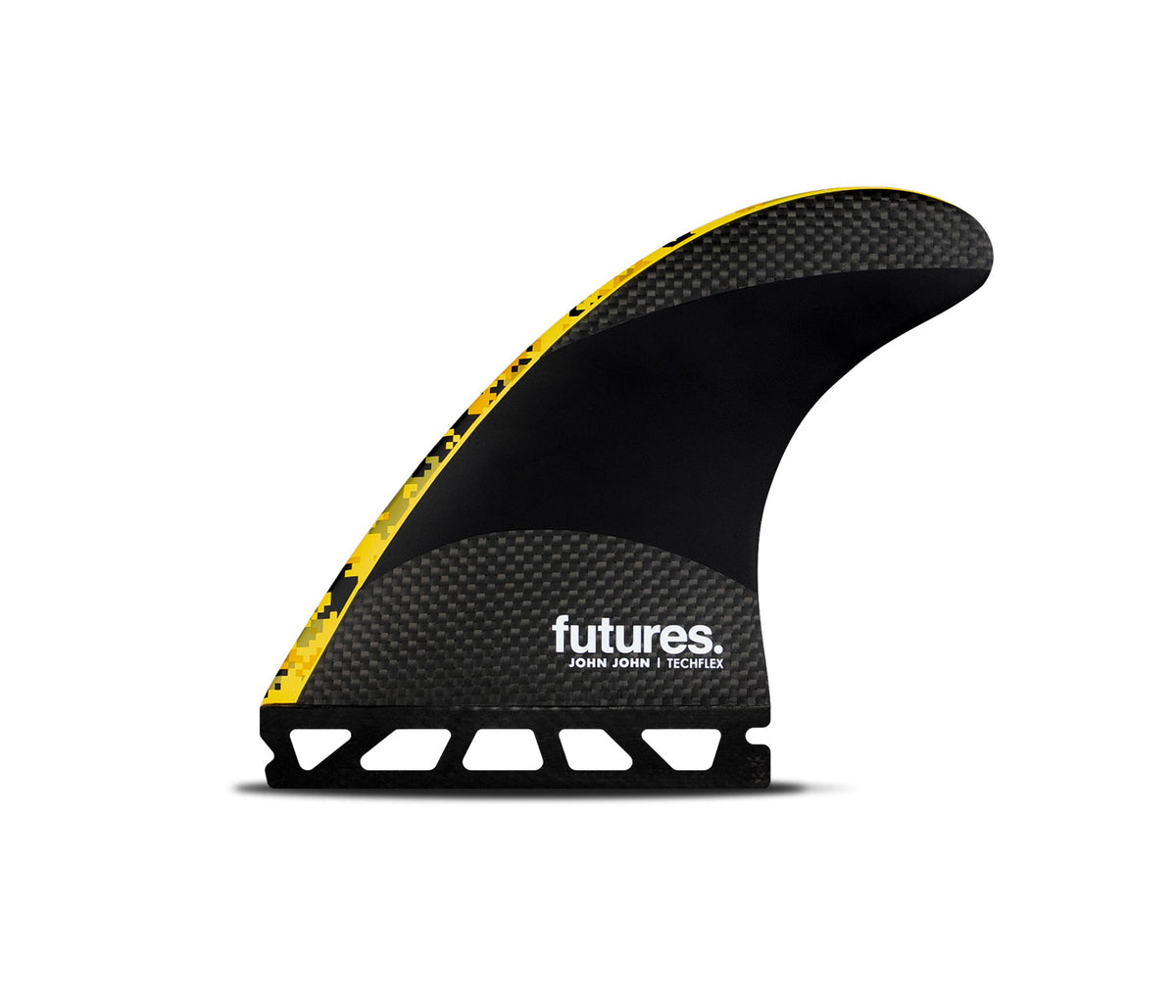 Futures John John Florence Medium Techflex Thruster Fins Digi Yellow - SantoLoco Hawaii
