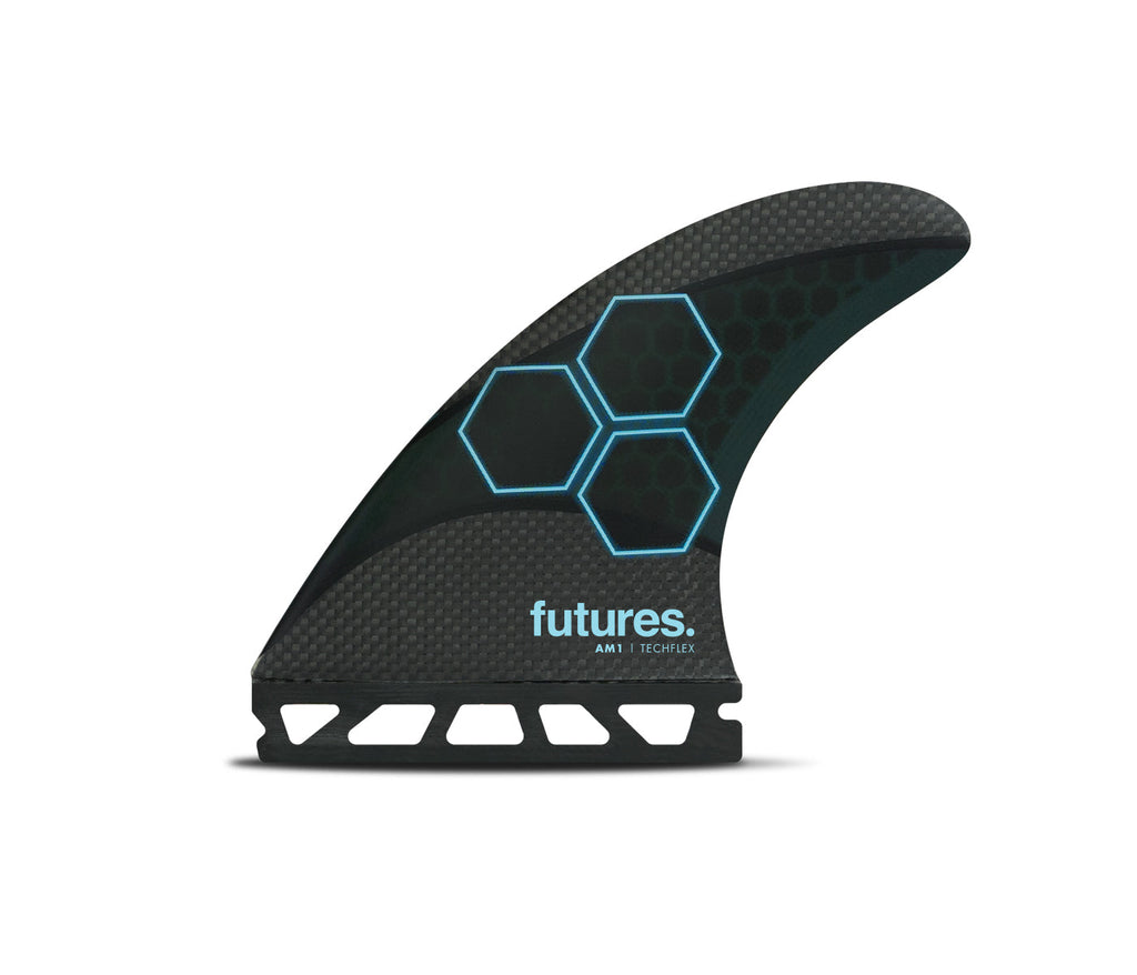 Futures AM1 Techflex Thruster Fins Black/Blue - SantoLoco Hawaii