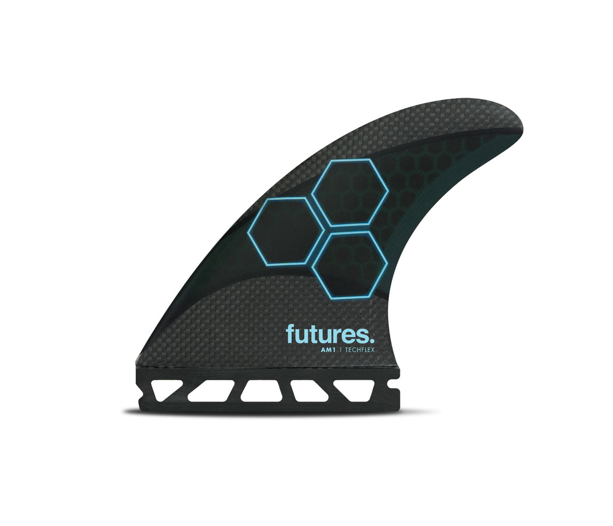 Futures AM1 Techflex Thruster Fins Black/Blue - SantoLoco Hawaii