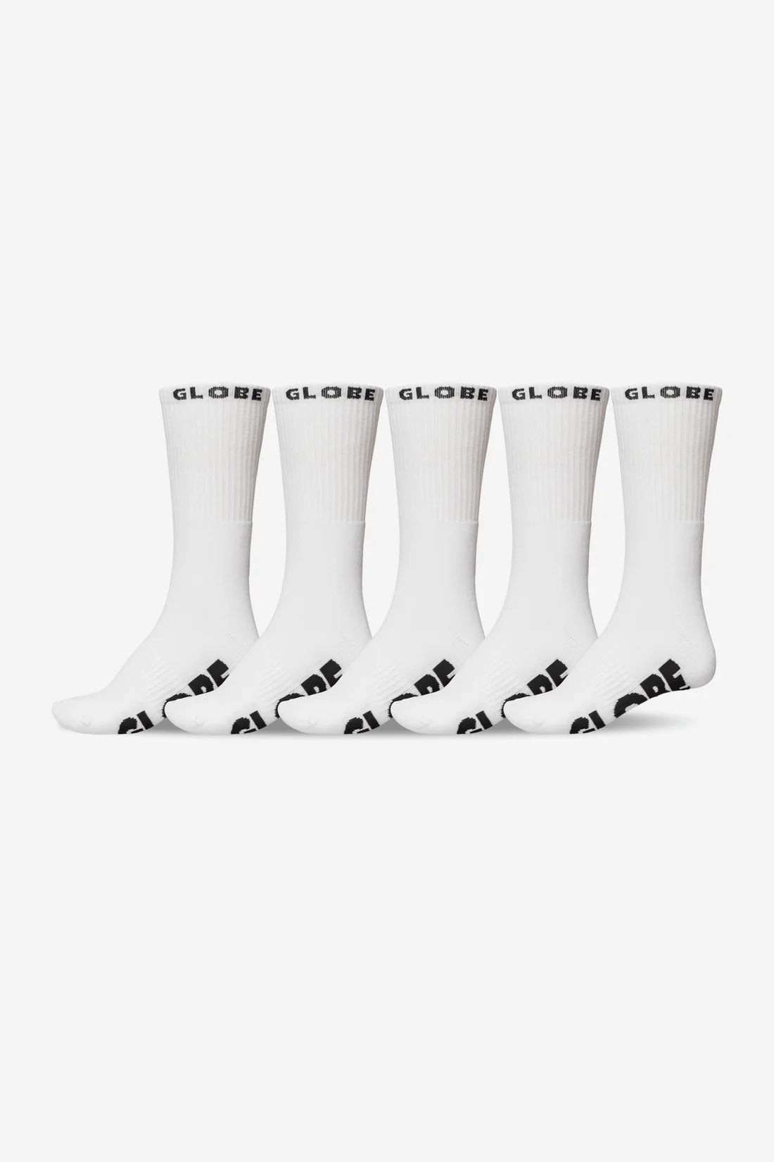 Globe Whiteout Crew Socks 5 Pack White 7-11