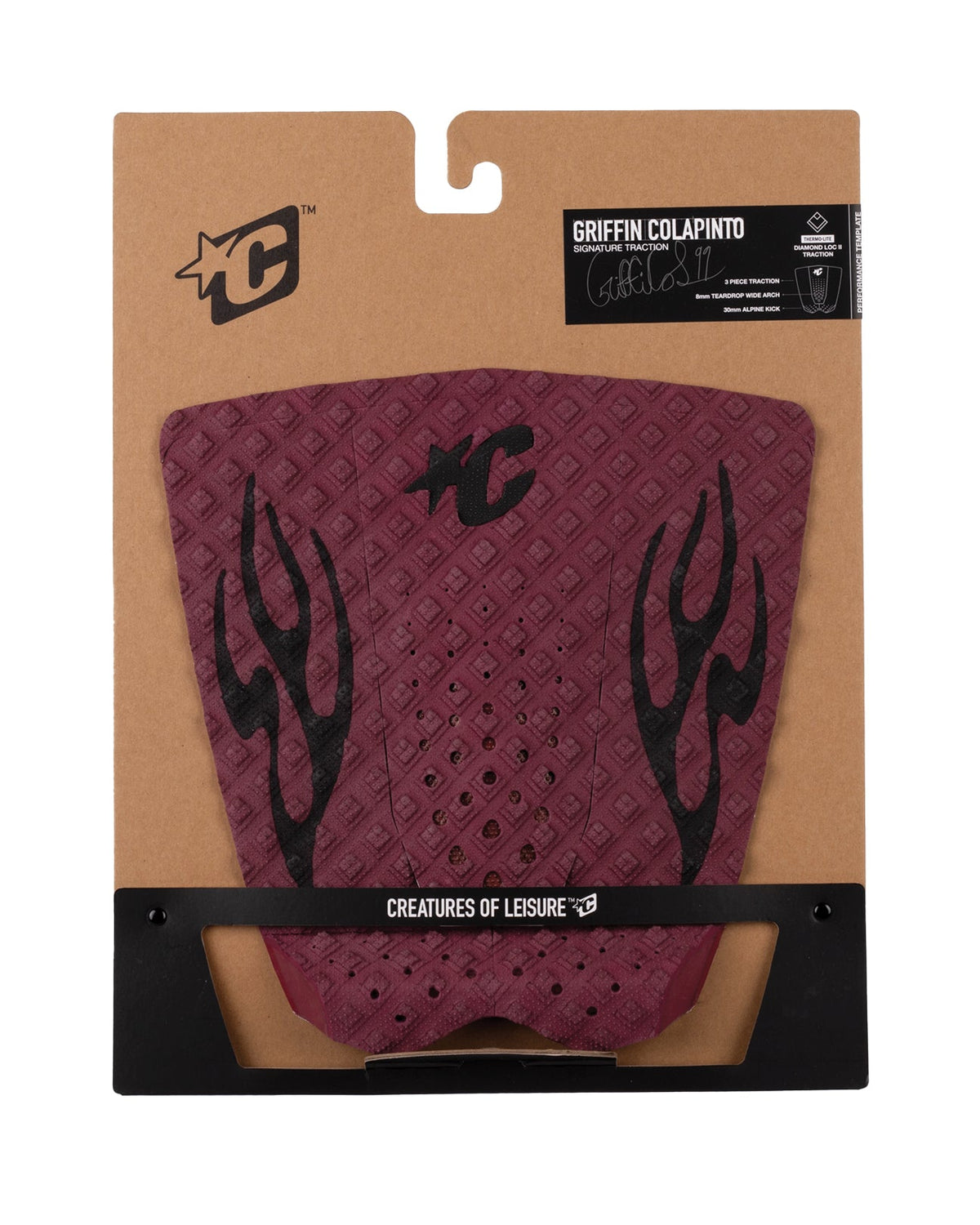 Creatures Griffin Colapinto Lite Traction Pad Dark Rose Black Flames