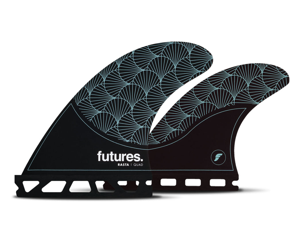 Futures Rasta Honeycomb Quad Fins Black/Teal - SantoLoco Hawaii