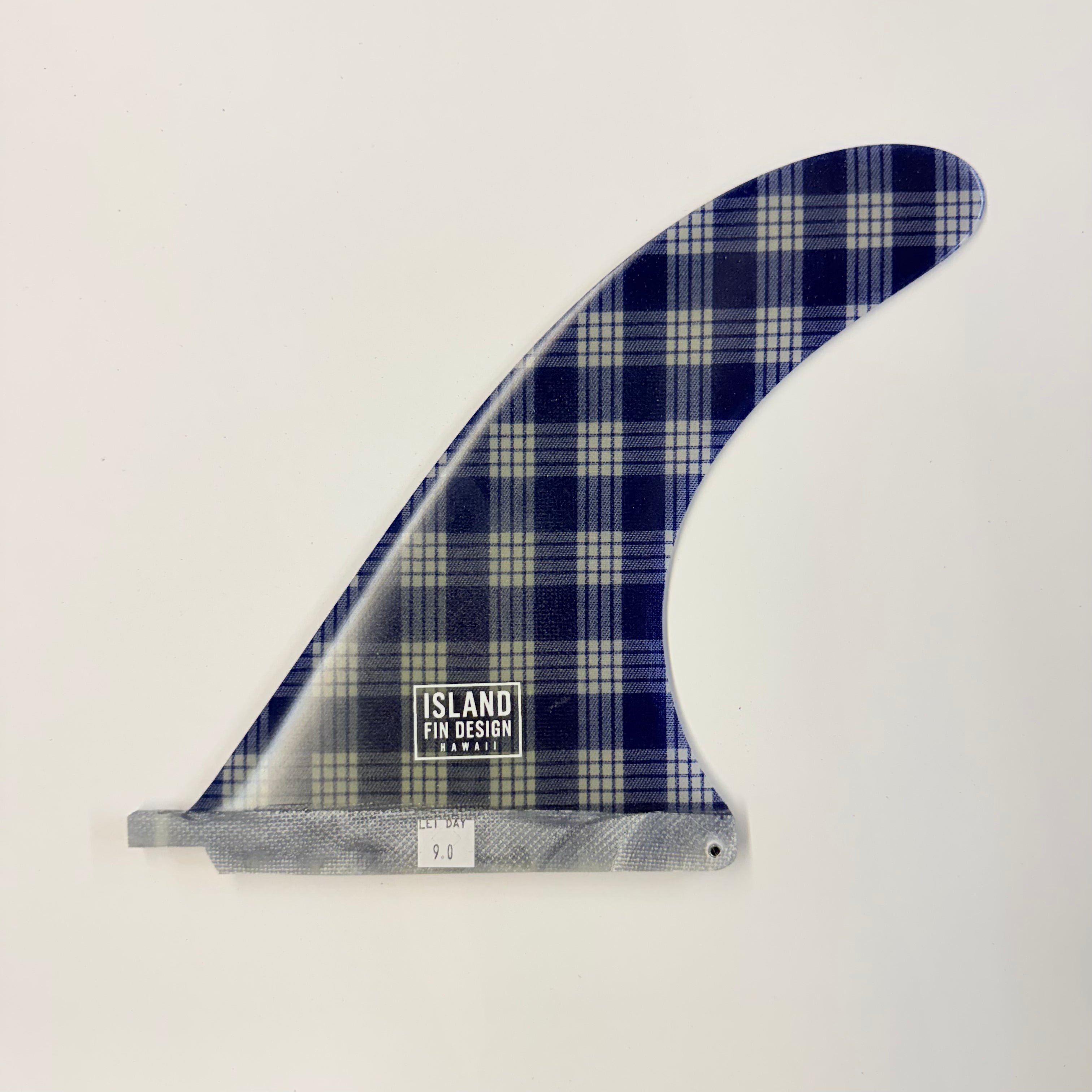 Island Fin Design Lei Day 9.0" Fin Blue Palaka