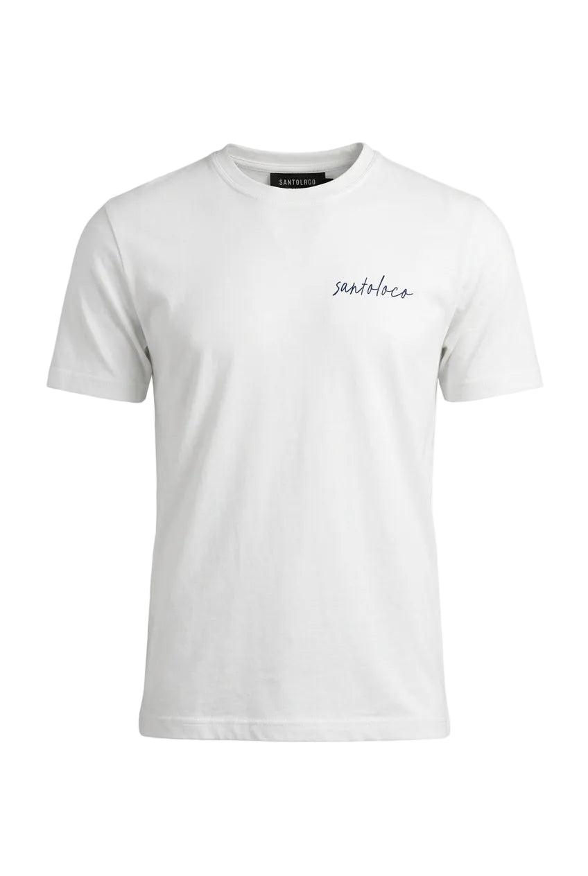 SantoLoco North Shore Sig. Coordinates Tee - White / Navy