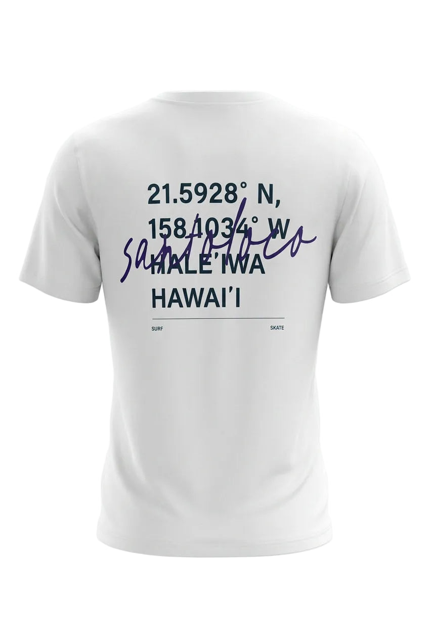 SantoLoco North Shore Sig. Coordinates Tee - White / Navy