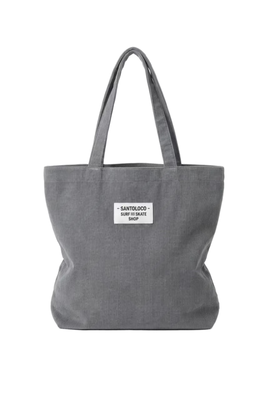 SantoLoco Corduroy Tote Bag Fade Gray