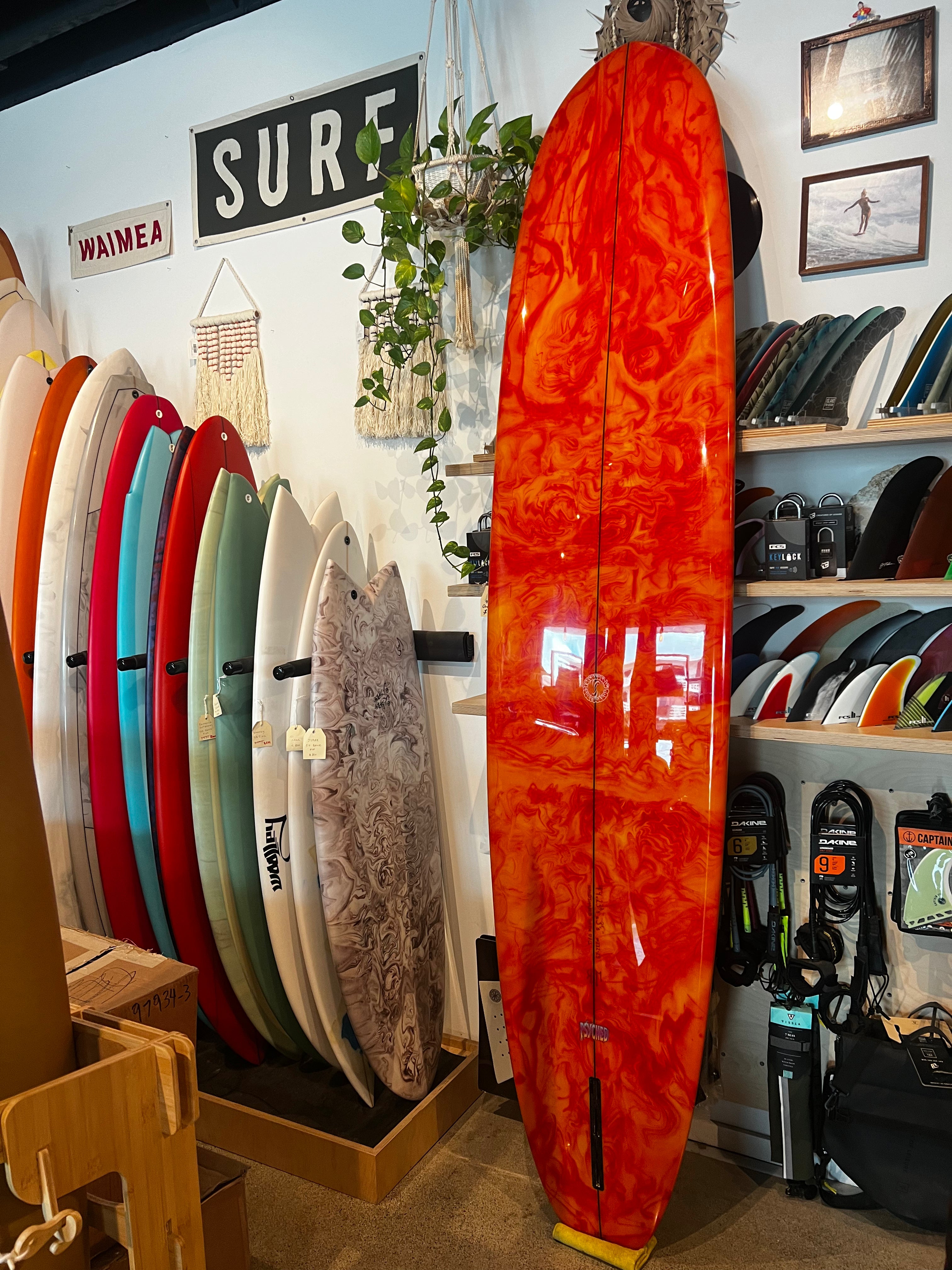 Psyched Surfboards 9'4 Longboard White/Orange Flare