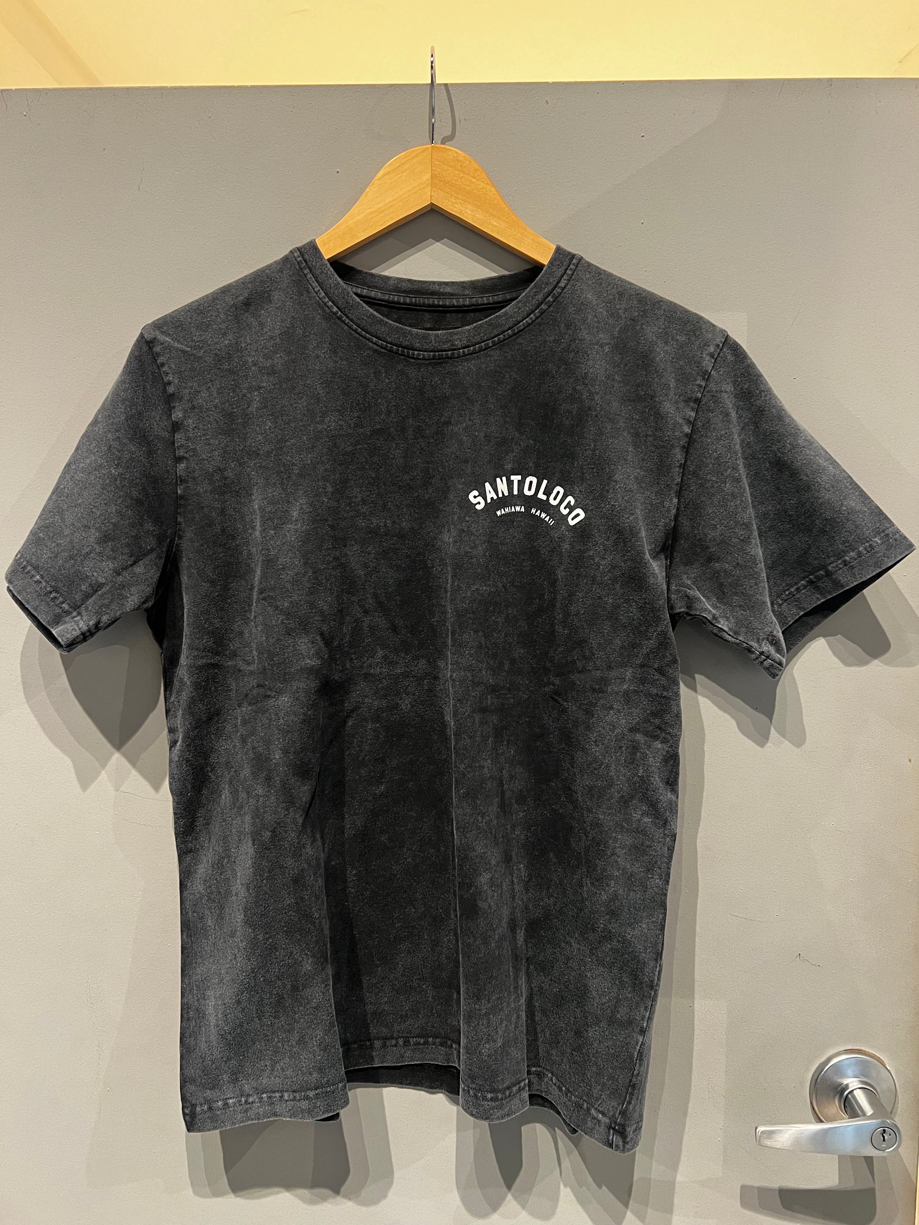 SantoLoco Wahiawa Surfing is a Motorsport T-Shirt Dark Wash