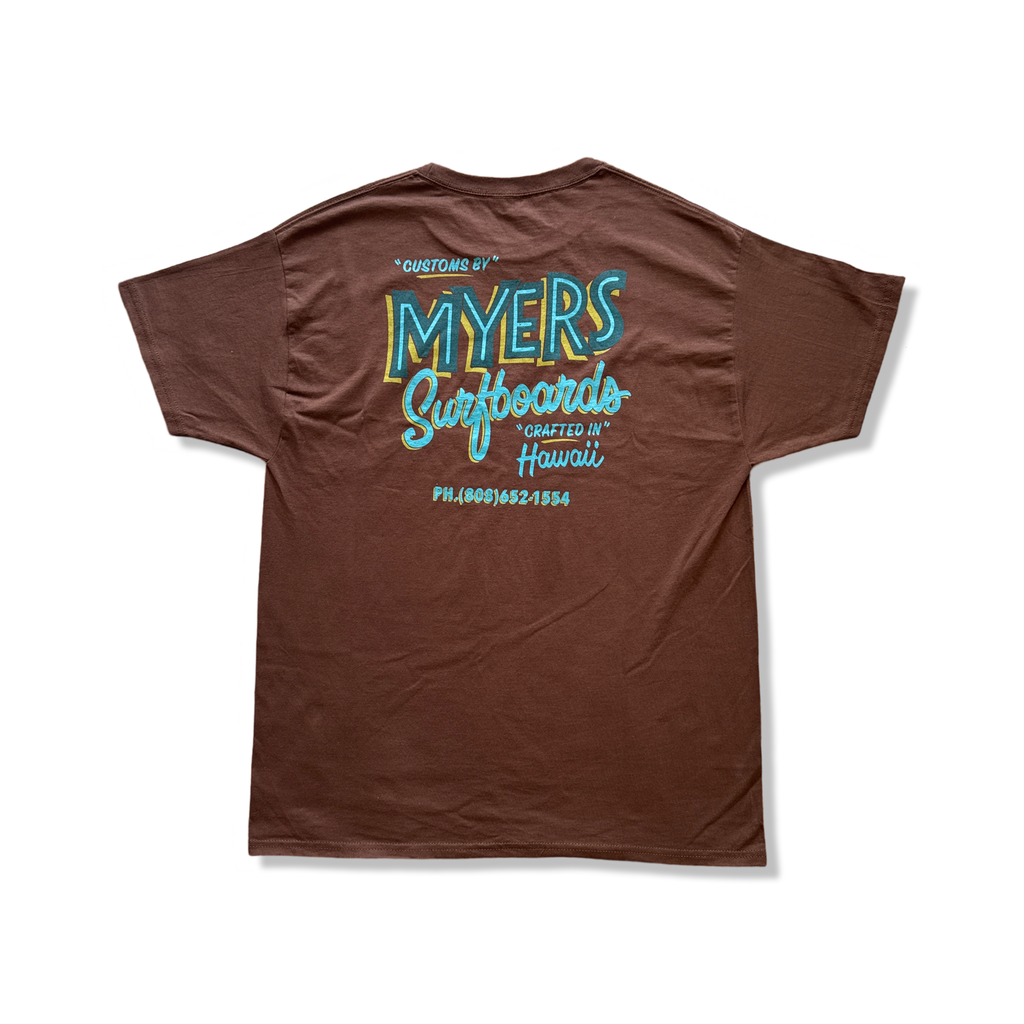 Myers Surfboards Lettering Tee - Brown